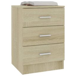 Berkfield Home Bedside Cabinets 2 pcs Sonoma Oak 38x35x56 cm Engineered Wood in Brown - Size: 38 x 35 x 56 cm - thumbnail 4