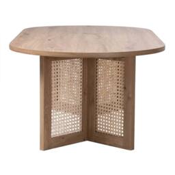 CALICOSY Oval Coffee Table With Rattan Legs, 120 Cm Long - TALIA in Light Brown - thumbnail 5