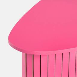 OHS Madison Ribbed Side Table Corner Bedroom Living Room Office Bedside in Bright Pink - thumbnail 4