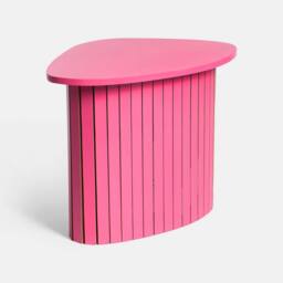 OHS Madison Ribbed Side Table Corner Bedroom Living Room Office Bedside in Bright Pink - thumbnail 3