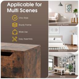 Gymax 3-Cube Bookcase With Drawer 2-tier Wooden Storage Shelf Display Shelf in Brown - thumbnail 2