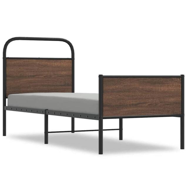Berkfield Home Bed Frame without Mattress 80x200 cm Brown Oak Engineered Wood - image 1