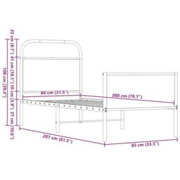 Berkfield Home Bed Frame without Mattress 80x200 cm Brown Oak Engineered Wood - thumbnail 9
