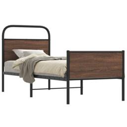 Berkfield Home Bed Frame without Mattress 80x200 cm Brown Oak Engineered Wood - thumbnail 2
