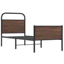 Berkfield Home Bed Frame without Mattress 80x200 cm Brown Oak Engineered Wood - thumbnail 3
