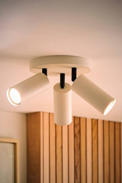 ValueLights Taylor Matte 3 Way Adjustable Tube Spotlight Ceiling Light with Bulbs in Beige - image 1