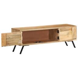 Berkfield Home TV Cabinet 110x30x40 cm Solid Mango Wood in Beige - Size: 110 x 30 x 40 cm - thumbnail 4