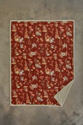 Deyongs Autumnal Woodland Throw Rust - Sherpa Lined Woodland Animal Blanket 130x170cm in Brown - Size: 130 cm x 170 cm - thumbnail 2