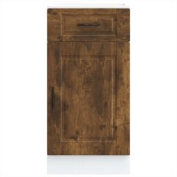 Berkfield Home Kitchen Base Cabinet¬†Porto Smoked Oak Engineered Wood in Brown - thumbnail 4