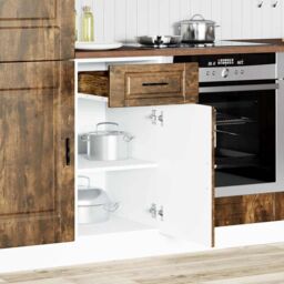 Berkfield Home Kitchen Base Cabinet¬†Porto Smoked Oak Engineered Wood in Brown - thumbnail 3