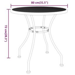 Berkfield Home Garden Table Ã˜80x72 cm Expanded Metal Mesh Anthracite in Black - Size: 80x72 cm - thumbnail 5