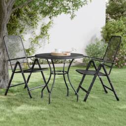 Berkfield Home Garden Table Ã˜80x72 cm Expanded Metal Mesh Anthracite in Black - Size: 80x72 cm - thumbnail 1