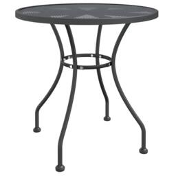 Berkfield Home Garden Table Ã˜80x72 cm Expanded Metal Mesh Anthracite in Black - Size: 80x72 cm - thumbnail 2