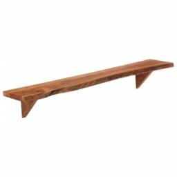 Berkfield Home Wall Shelves 2 pcs 110x20x18 cm Solid Wood Acacia in Brown - Size: 110 x 20 x 18 cm - thumbnail 3