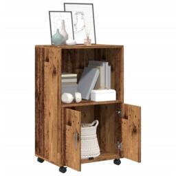 Berkfield Home Rolling¬†Cabinet Old Wood 55x40x91 cm Engineered Wood in Brown - Size: 55 x 40 x 91 cm - thumbnail 1