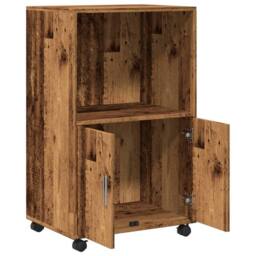 Berkfield Home Rolling¬†Cabinet Old Wood 55x40x91 cm Engineered Wood in Brown - Size: 55 x 40 x 91 cm - thumbnail 7
