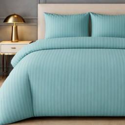Grace Premium Embossed Stripes Duvet Cover Sets 2 Pack in Green - Size: Single - thumbnail 4