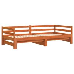 Berkfield Home Daybed with Trundle without Mattress Wax Brown 80x200 cm Solid Wood - thumbnail 6