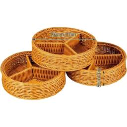 EONLION Set of 6 Hand-Woven Storage Baskets in Brown - Size: 500mm - thumbnail 2