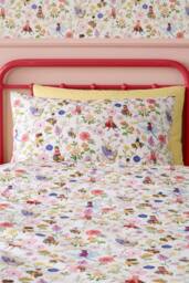 Belle & Boo 'Garden Friends' Reversible Cotton Duvet Cover Set in White - Size: Double - thumbnail 3