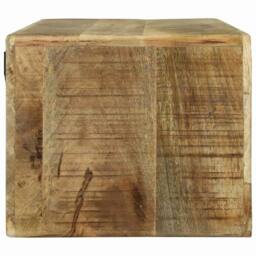 Berkfield Home TV Cabinet 80x30x25 cm Solid Wood Rough Mango in Brown - Size: 80 x 30 x 25 cm - thumbnail 4