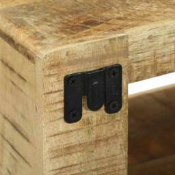 Berkfield Home TV Cabinet 80x30x25 cm Solid Wood Rough Mango in Brown - Size: 80 x 30 x 25 cm - thumbnail 8