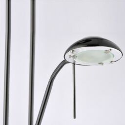 Loops Mother & Child Floor Lamp Black Chrome 1.8m Twin Light Dimmer Flexible Reading - thumbnail 5