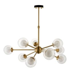 Netlighting 'ROME' Multi Arm Dimmable Stylish Indoor Glass Pendant Ceiling Lamp in Yellow - thumbnail 6