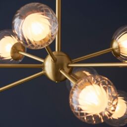 Netlighting 'ROME' Multi Arm Dimmable Stylish Indoor Glass Pendant Ceiling Lamp in Yellow - thumbnail 5