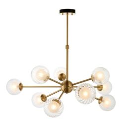 Netlighting 'ROME' Multi Arm Dimmable Stylish Indoor Glass Pendant Ceiling Lamp in Yellow - thumbnail 1