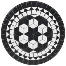 Berkfield Home Mosaic Bistro Table Black & White √ò50x70 cm Ceramic - Size: 50x70 cm - thumbnail 6