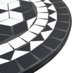 Berkfield Home Mosaic Bistro Table Black & White √ò50x70 cm Ceramic - Size: 50x70 cm - thumbnail 7