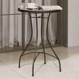Berkfield Home Mosaic Bistro Table Black & White √ò50x70 cm Ceramic - Size: 50x70 cm - thumbnail 1