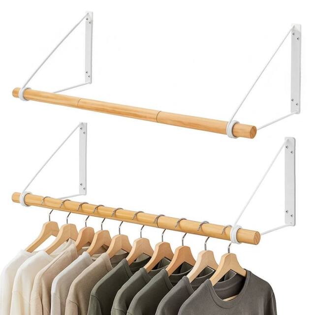 SPETLEK Wall Mounted Pipe Clothes Rail 2x in Natural - Size: Large - image 1