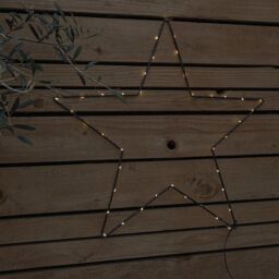 ValueLights Pack of 2 IP44 Black Outdoor Battery Operated Warm White Star Lights - thumbnail 3