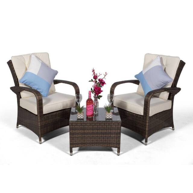 Thats Furniture Giardino Arizona 2 Seat Garden Lounge Chair Set in Brown - image 1