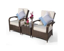 Thats Furniture Giardino Arizona 2 Seat Garden Lounge Chair Set in Brown - thumbnail 3