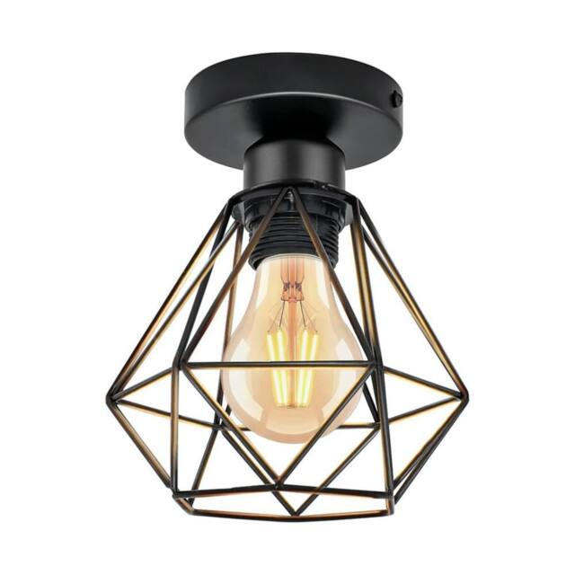 COMELY Industrial Ceiling Lights, Vintage Metal Cage Black Ceiling Lights E27 - image 1