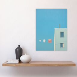 Artery8 Wall Art Print My Neighbours Pants By Amy Denver Minimalist Soft Pastel Blue Laundry Room Minimalism Simple Modern Artwork Poster - thumbnail 4