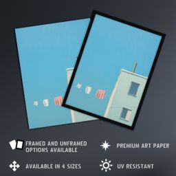 Artery8 Wall Art Print My Neighbours Pants By Amy Denver Minimalist Soft Pastel Blue Laundry Room Minimalism Simple Modern Artwork Poster - thumbnail 2