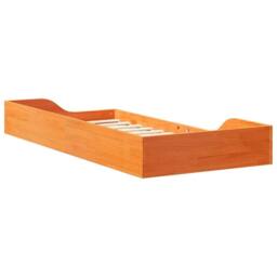 Berkfield Home Floor Bed Frame Wax brown 100 x 200 cm Solid pine wood in Orange - thumbnail 7