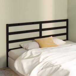 Berkfield Home Beautiful Bed Headboard Black 206x4x100 cm Solid Wood Pine - Size: 206 x 4 x 100 cm - thumbnail 1