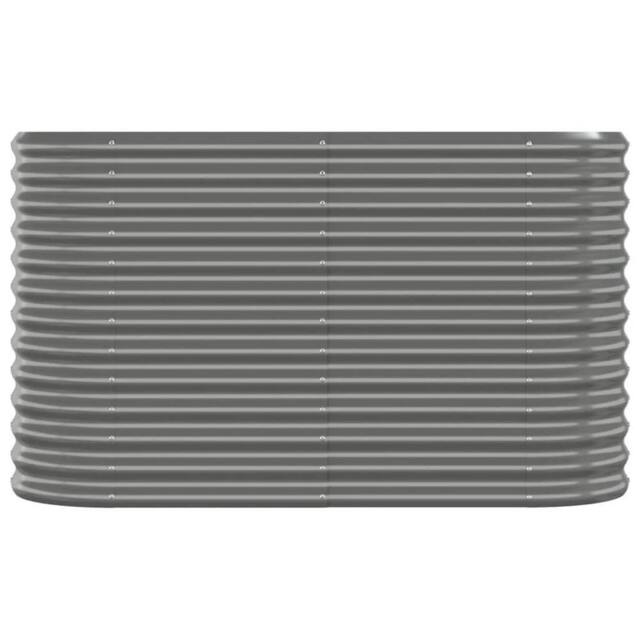 Berkfield Home Garden Raised Bed Powder-coated Steel 114x40x68 cm Grey - Size: 114 x 40 x 68 cm - image 1
