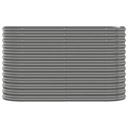 Berkfield Home Garden Raised Bed Powder-coated Steel 114x40x68 cm Grey - Size: 114 x 40 x 68 cm - thumbnail 1