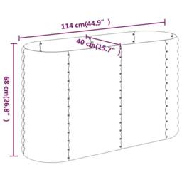 Berkfield Home Garden Raised Bed Powder-coated Steel 114x40x68 cm Grey - Size: 114 x 40 x 68 cm - thumbnail 6