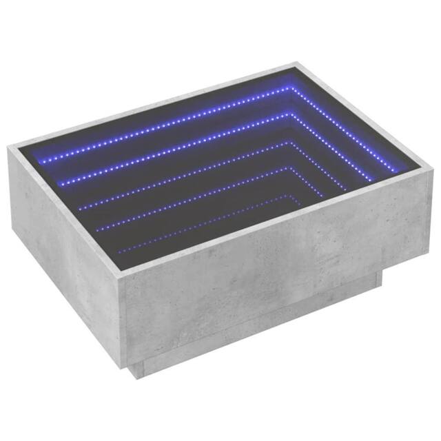 Berkfield Home Decorative Coffee Table with LED Concrete Grey 70x50x30 cm Engine - Size: 70 x 50 x 30 cm - image 1