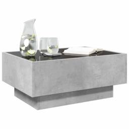 Berkfield Home Decorative Coffee Table with LED Concrete Grey 70x50x30 cm Engine - Size: 70 x 50 x 30 cm - thumbnail 5