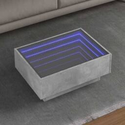Berkfield Home Decorative Coffee Table with LED Concrete Grey 70x50x30 cm Engine - Size: 70 x 50 x 30 cm - thumbnail 2