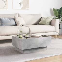 Berkfield Home Decorative Coffee Table with LED Concrete Grey 70x50x30 cm Engine - Size: 70 x 50 x 30 cm - thumbnail 4