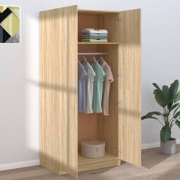 Berkfield Home Wardrobe Sonoma Oak 80x52x180 cm Engineered Wood in Brown - Size: 80 x 52 x 180 cm - thumbnail 1